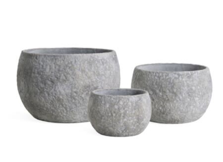 Bloempot Fern cement - grijs set van 3