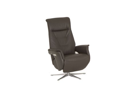 Relaxzetel Visione elekrisch leder en lederlook bruin