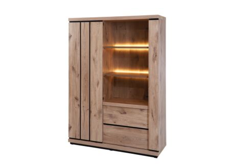 Vitrinekast Stefan 130cm - decor - canyon oak