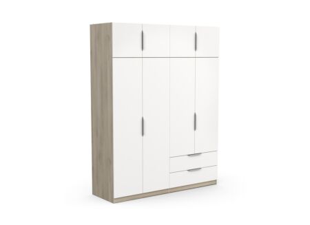 Kleerkast Ghost 157cm - decor - kronberg eik/wit