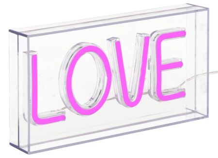 Ledlamp Neon Love 23x12,5cm - kunststof - roze