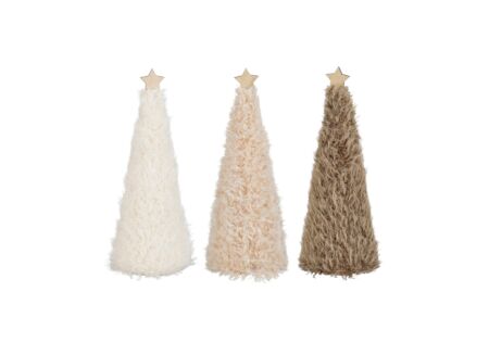 Kerstdecoratie Kerstboom H30cm - kunststof - beige