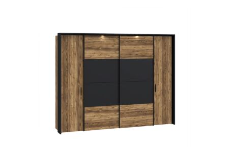 Kleerkast Jabim 279cm - decor - brun/zwart