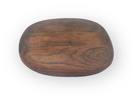 Houten dienblad organisch groot Ø23x15x1,5cm - sheesham - natuurlijk