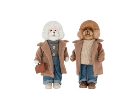 Figuur Poedel H34cm - polystone - multicolor