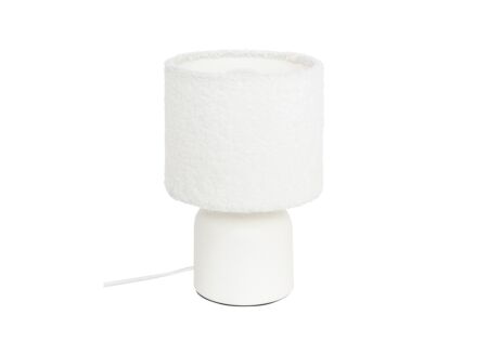Tafellamp Bona E14 H22cm - PVC & bouclé - wit