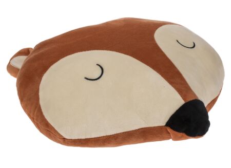 Kussen Fox Head 38x34cm - stof - bruin