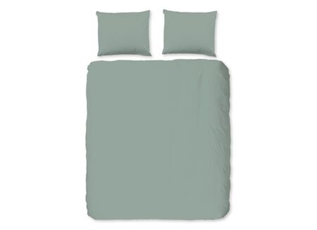Dekbedovertrek Uni 200x220cm - flanel - groen