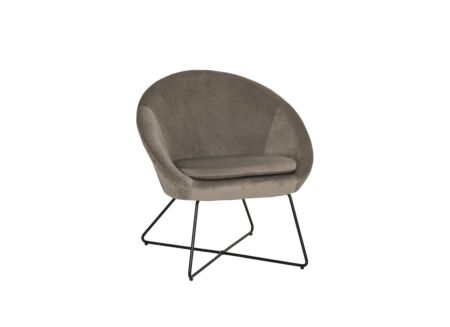 Fauteuil Juice 70x69x73,50cm - fluweel - taupe