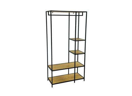 Kledingrek Gallo 90x40x178cm - melamine metaal - eik