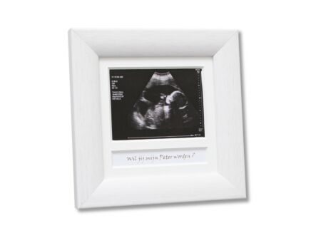 Fotokader 10x10cm - hout & glas - wit