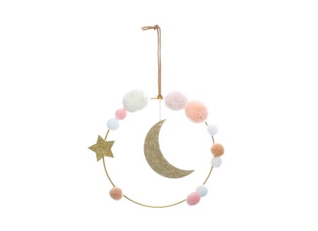 Kinderdecoratie Maan Pompom