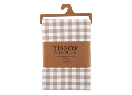 Nappe Gingham 150x300cm - coton - taupe Nappe Gingham 150x300cm - coton - taupe