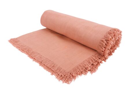 Tafelkleed Franjes 250x140cm - katoen - oud roze