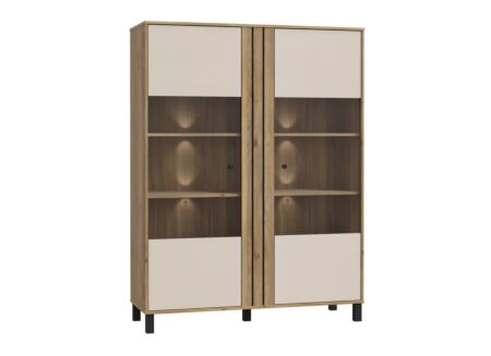 Vitrinekast Killarney 121cm - decor - mauvela oak/sand