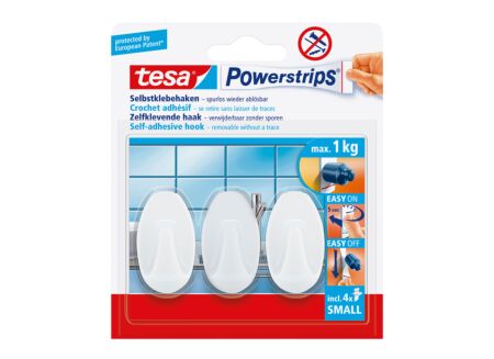 Zelfklevende wandhaak tesa 1kg, 3 stuks