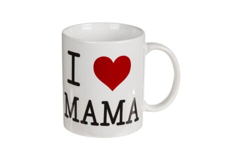 Mok I Love Mama 10x8cm - keramiek - wit