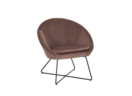 Fauteuil Juice 70x69x73,50cm - fluweel - oudroze