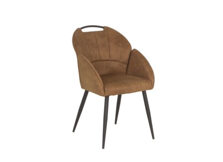 Kuipstoel ST2005 55x60x87,5cm - stof - cognac