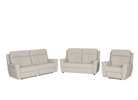 Zetel Bristol 3+2+1-zit - leder - beige met relax