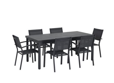 Tuinset Eden 180/240x95cm met 6 tuinstoelen Prayer