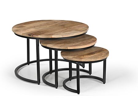 Bijzettafel Celeste Ø70cm set van 3