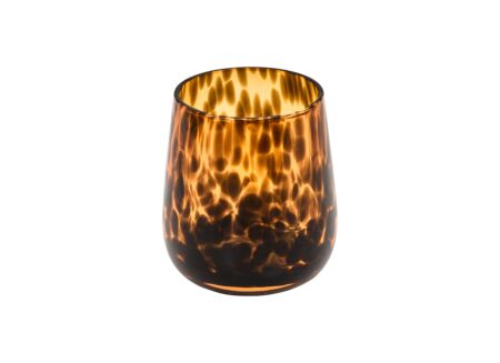 Beker Dotty Ø8x9cm - glas - bruin