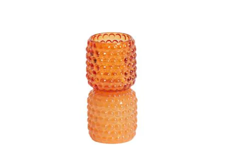 Hoofdfoto - Theelichthouder Bublini H16cm - glas - oranje