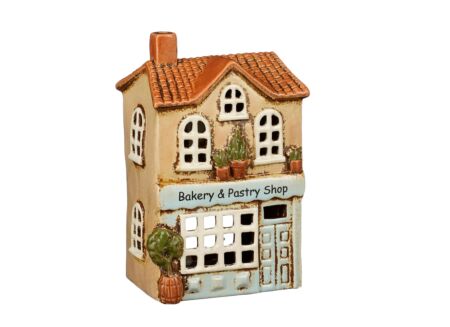 Theelichthouder Winkel H18cm - keramiek - multicolor