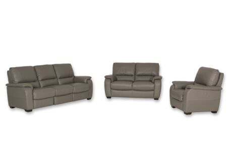 Zetel Barbiero 3+2+1-zit - leder - grijs met relax