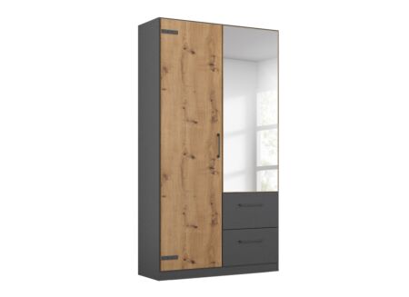 Kleerkast Butte 91cm - decor - artisanale eik/grijs