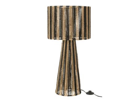 Tafellamp E27 H69cm - papier - zwart & naturel
