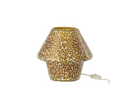 Tafellamp Mozaiek E27 H22,5cm - glas - bruin & oranje