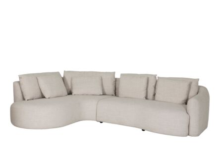 Hoeksalon Mimosa 318x230cm - stof - naturel