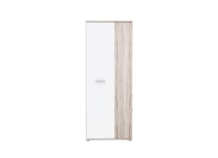Schoenenkast 69x35x179cm - meubelplaat - zand eik/wit