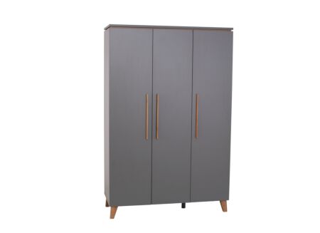 Kleerkast Vito Mira 131cm - decor - grijs/eik