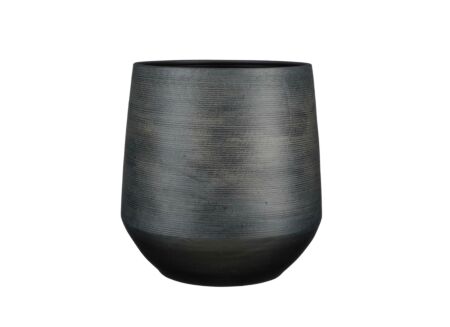 Bloempot Evora H39cm - terracotta - zwart