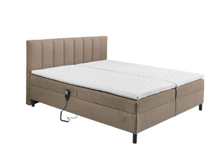 Lit box Miralindo 180x200cm - tissu - marron électrique