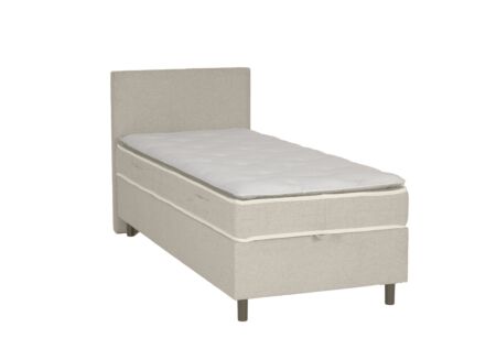 Bedbox City 90x200cm - stof - beige met opbergruimte