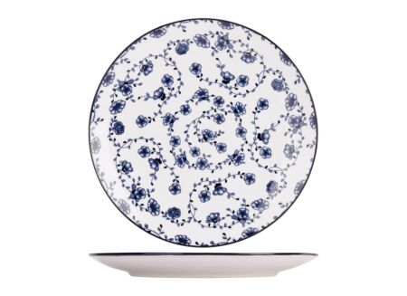 Bord Flor Azul Ø27cm - porselein - wit & blauw