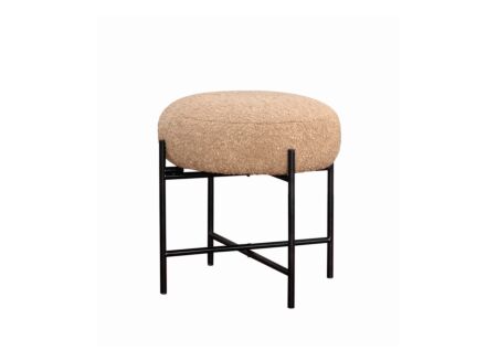 Poef Anaïs Ø40cm - polyestervezel/metaal - beige