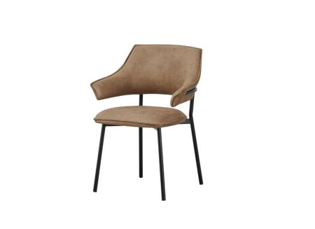 Stoel Boxer 62x47x83cm - stof - bruin