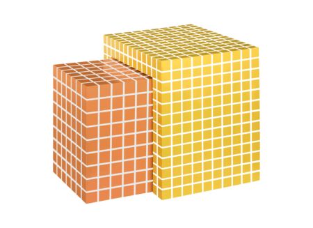 Bijzettafel Betsy 45x37x45cm - MDF - geel & oranje