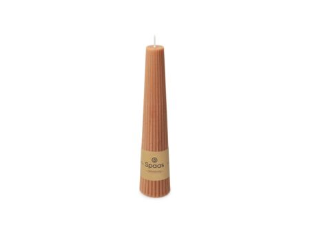 Kaars Obelisk geribbeld 25u beige