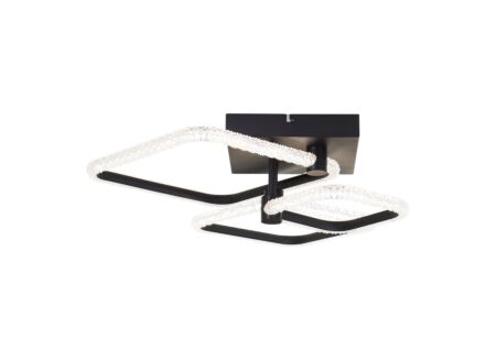 Plafondlamp Aydin 58,8x46,2cm - aluminium/kunststof - zwart