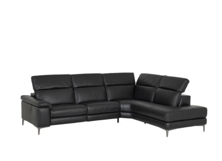 Hoeksalon After 295x232cm - leder - zwart