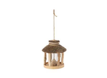 Vogelhuisje H26cm - hout massief - naturel
