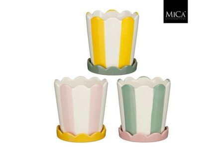 Bloempot H14cm - keramiek - multicolor