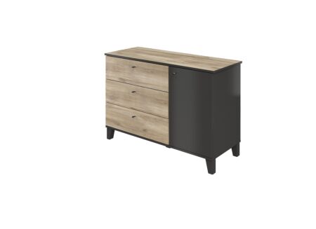 Commode Artley 110x48x74cm - decor - bruin & zwart