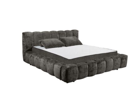 Gestoffeerd bed Bexley 180x200cm - stof - zwart inclusief bodem en matras